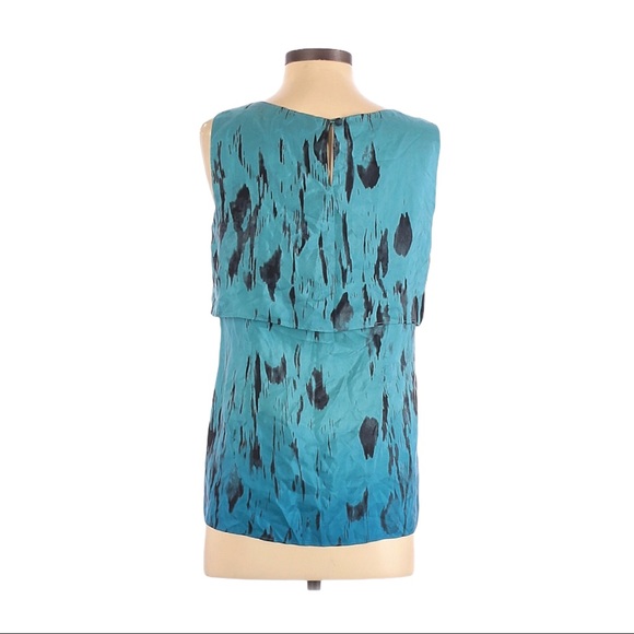 CAbi Silk Sleeveless Tiered Blue/ Black Om… - Picture 11 of 12